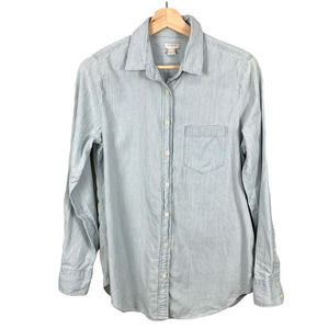 J Crew Chambray Stripe Button Down Top Shirt S Small